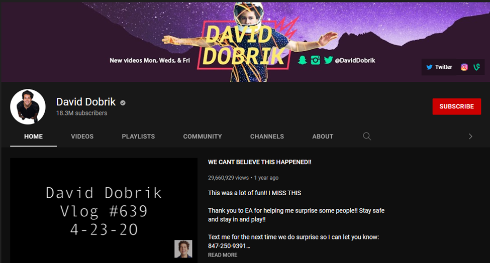 David YouTube channel;