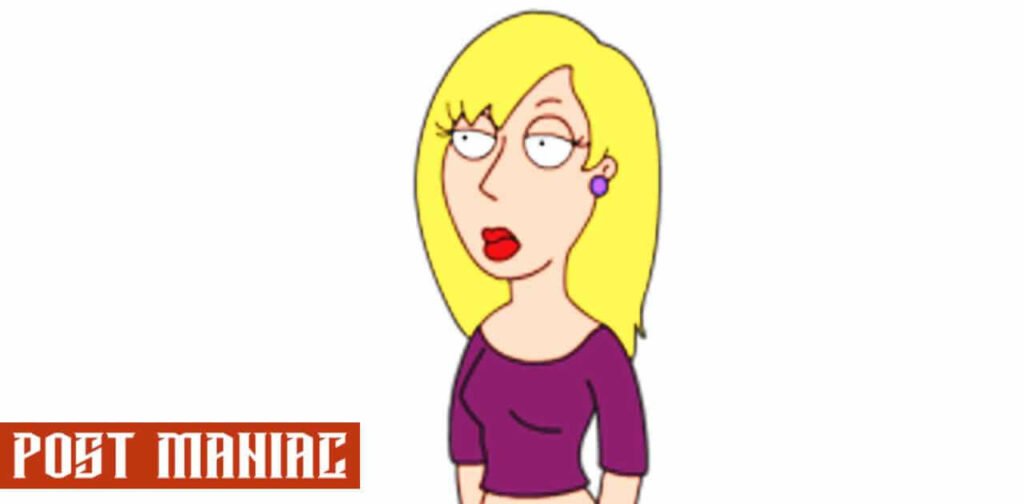 Connie D'Amico wearing purple top with yellow hair from family guy
