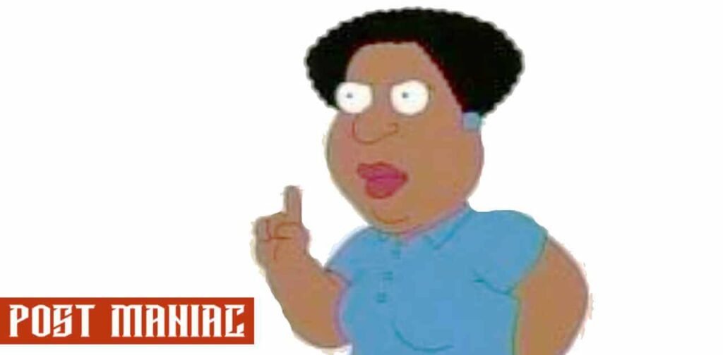 Loretta Brown wearing blue shirt from family guy