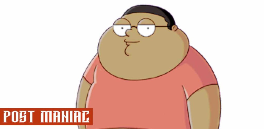 Cleveland Brown Jr. with pinkish shirt from family guy
