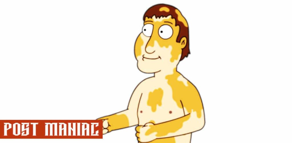 Greased Up Deaf Guy from family guy with mud all over body