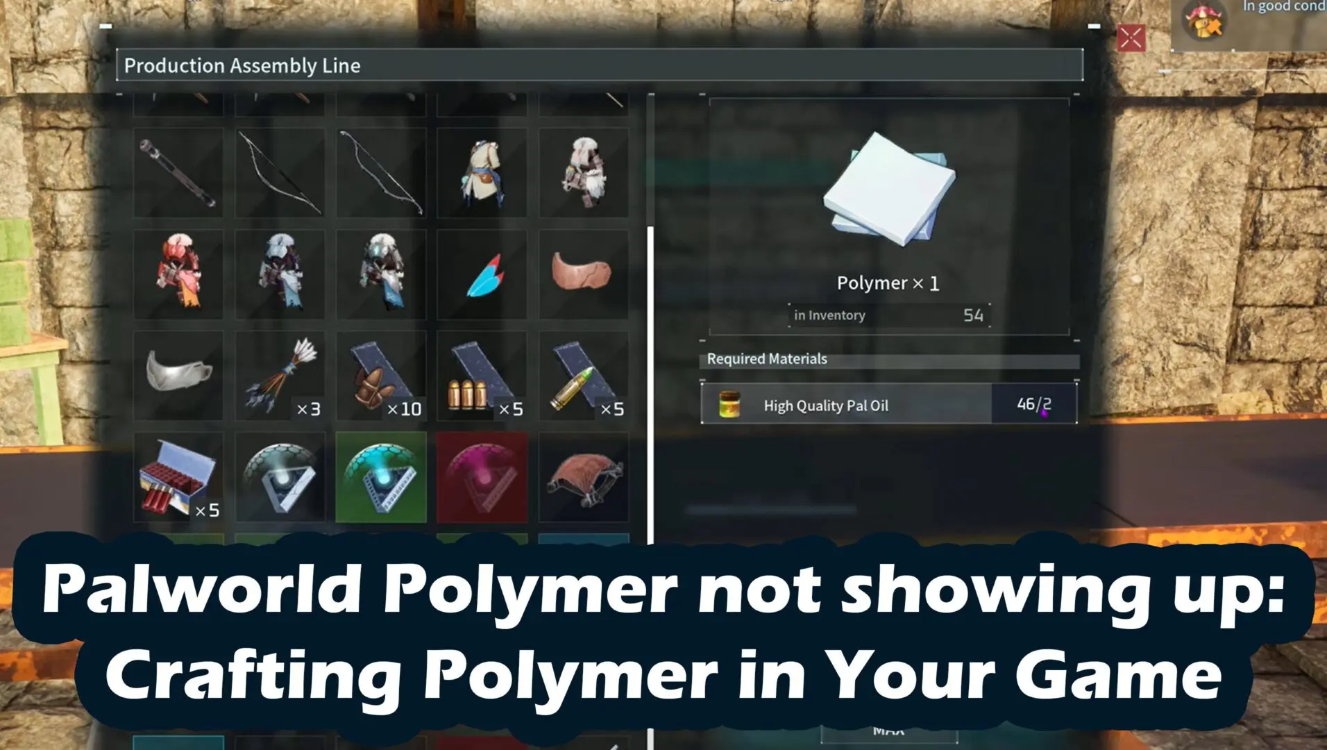 Palworld Polymer not showing up: Crafting Polymer in Your Game